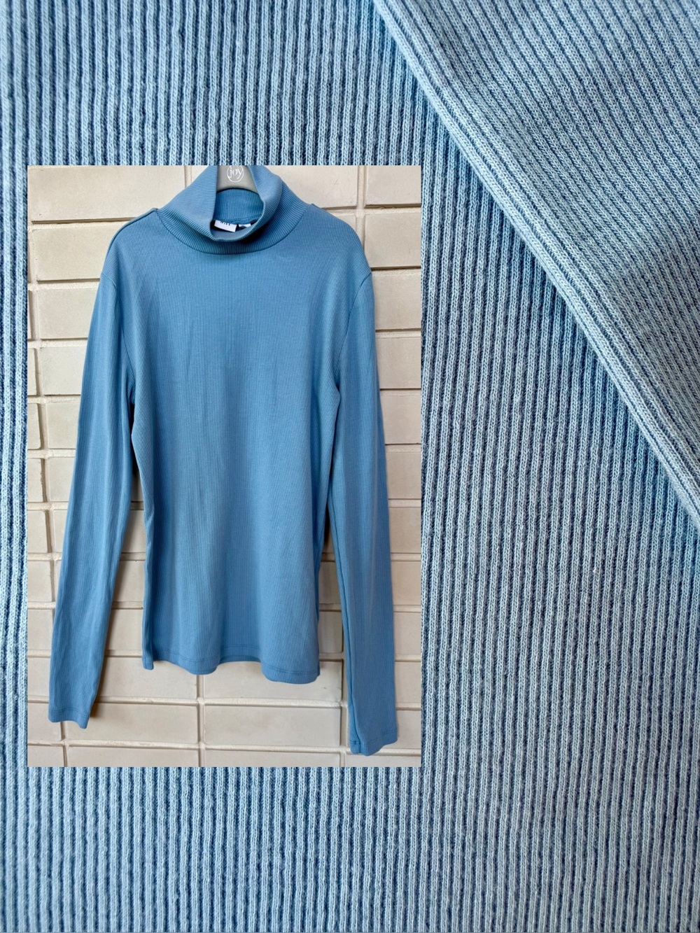 GAP Ribbed Mock Turtleneck Top * Size XS * Blue * Cotton Blend